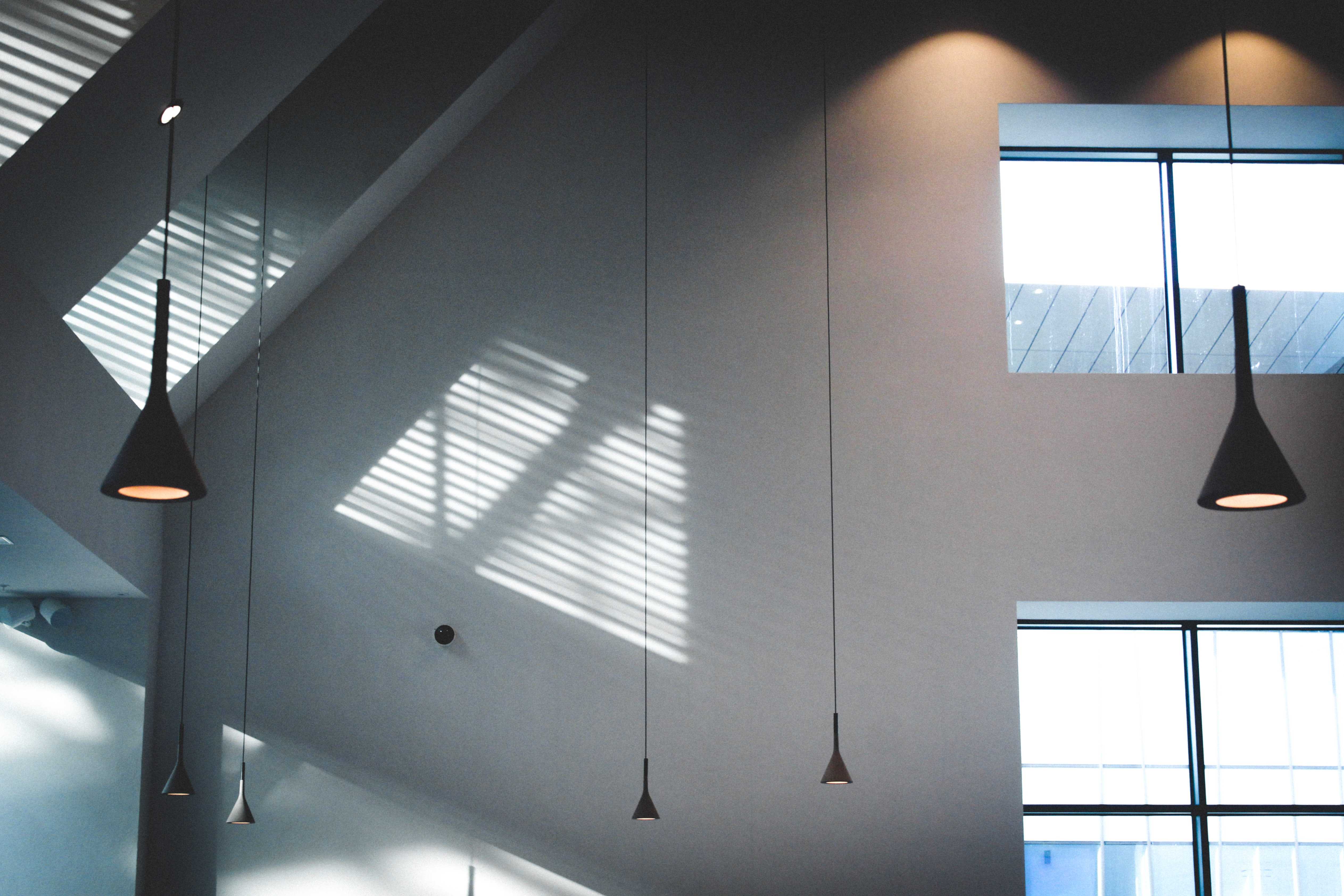 A black and white background of a modern home interior
